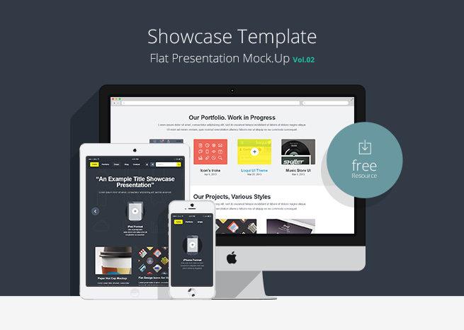 Flat Responsive Showcase Psd Vol2