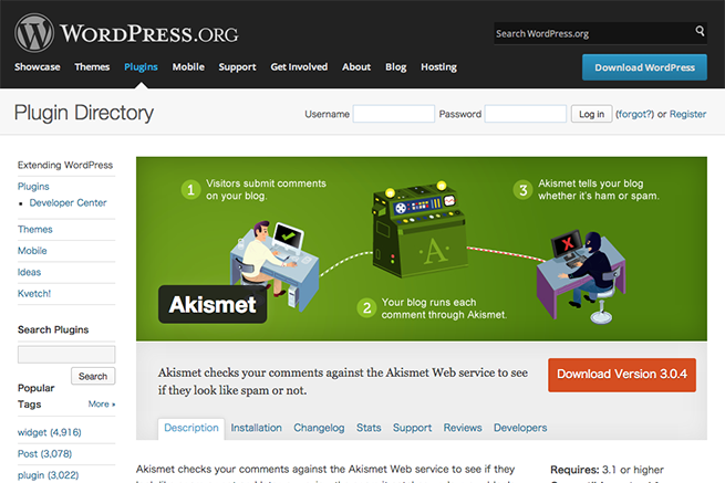 WordPress › Akismet « WordPress Plugins