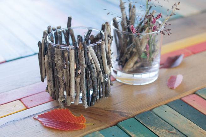 【DIY女子】秋にぴったりなキャンドルホルダーを野尻湖の木の枝で作ってみた