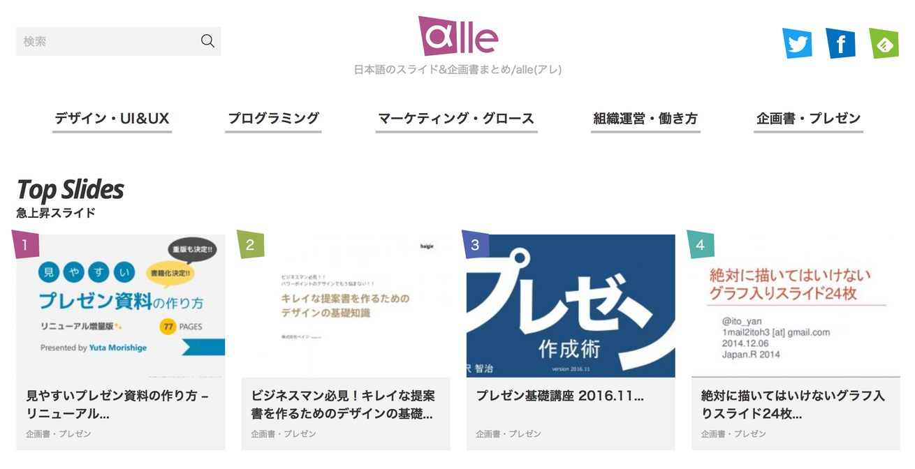 日本語のスライド&企画書まとめ/alle(アレ)