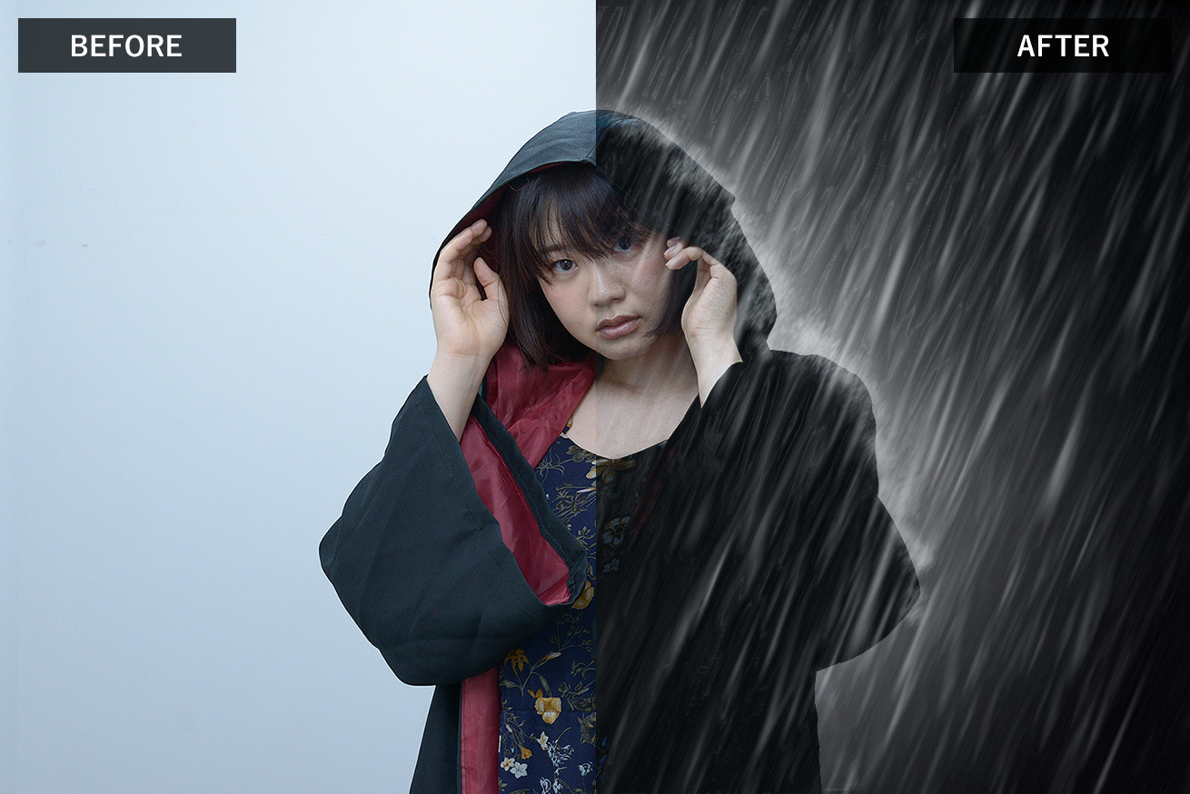 「雨に濡れた女の子に会いたい」という願望を叶えてくれるPhotoshop加工