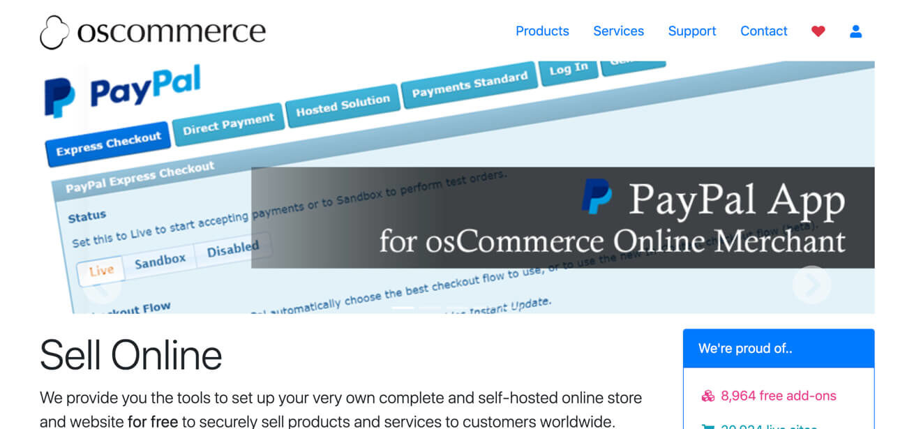 osCommerceのHPトップ画像