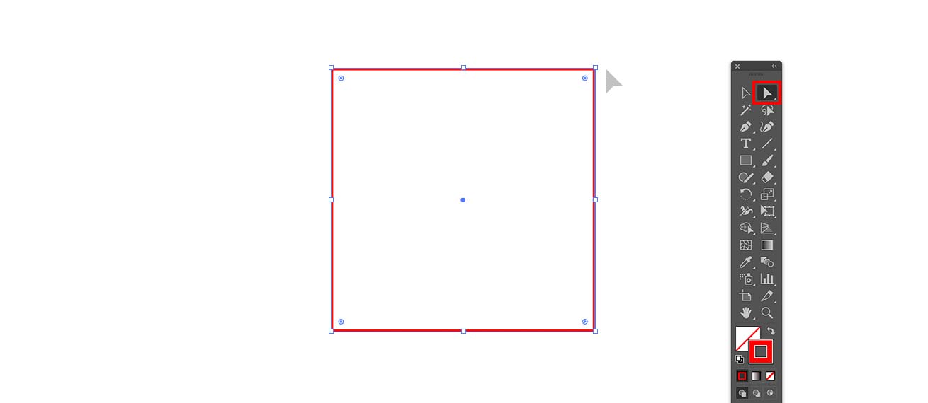 Illustratorで正方形の一角を削除