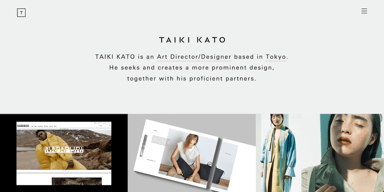 加藤タイキさんが運営するクリエイティブスタジオのポートフォリオサイト