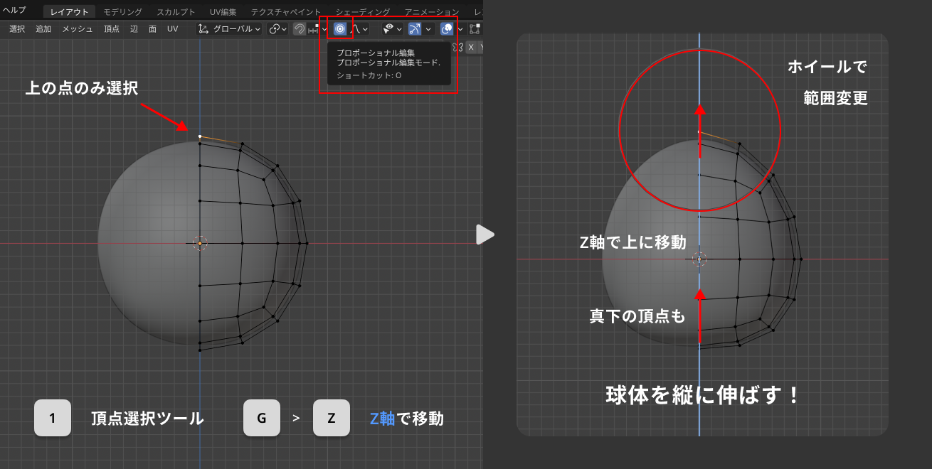 キャラクターの体のモデリング２