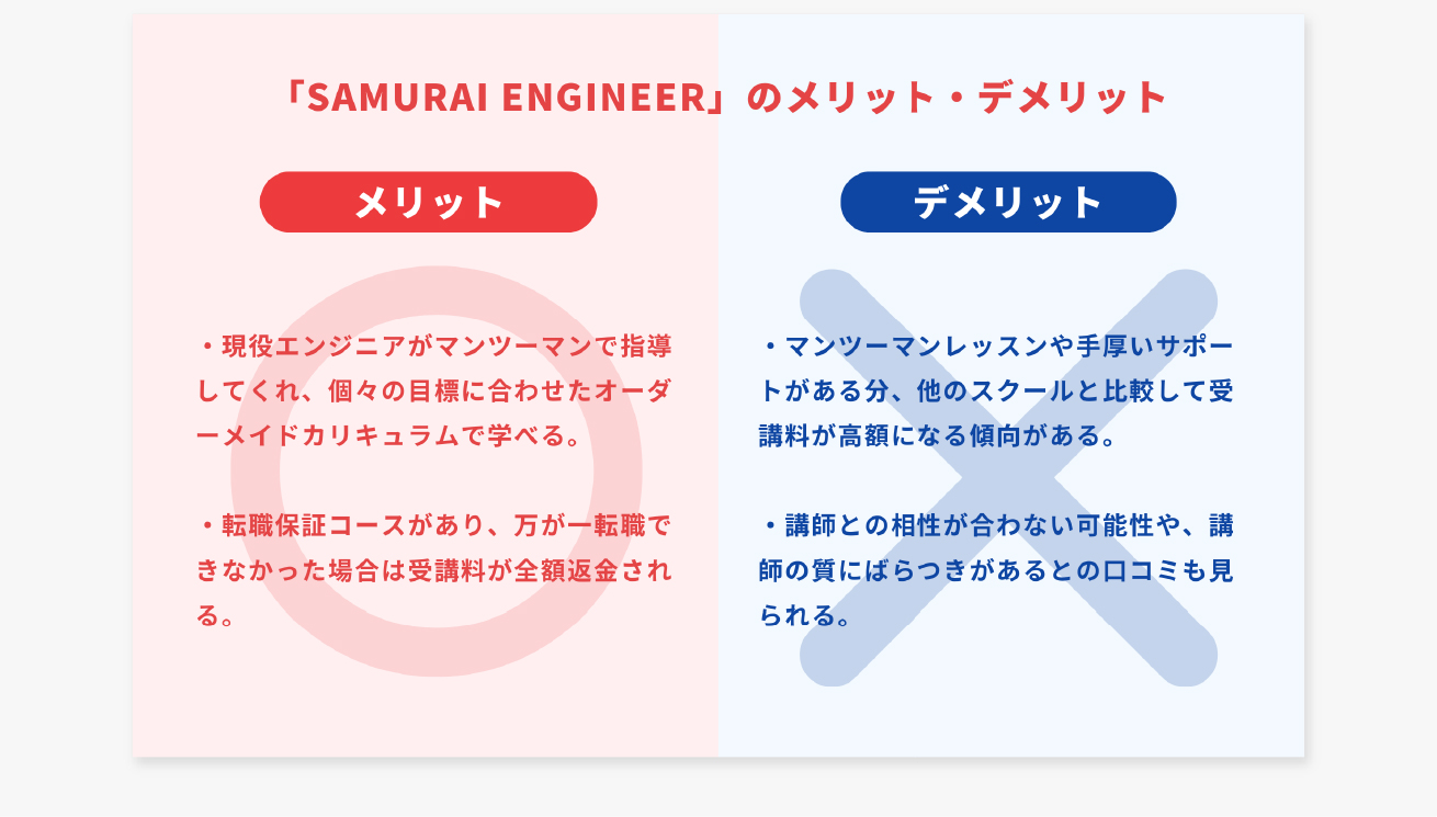 SAMURAI ENGINEERのメリット・デメリット