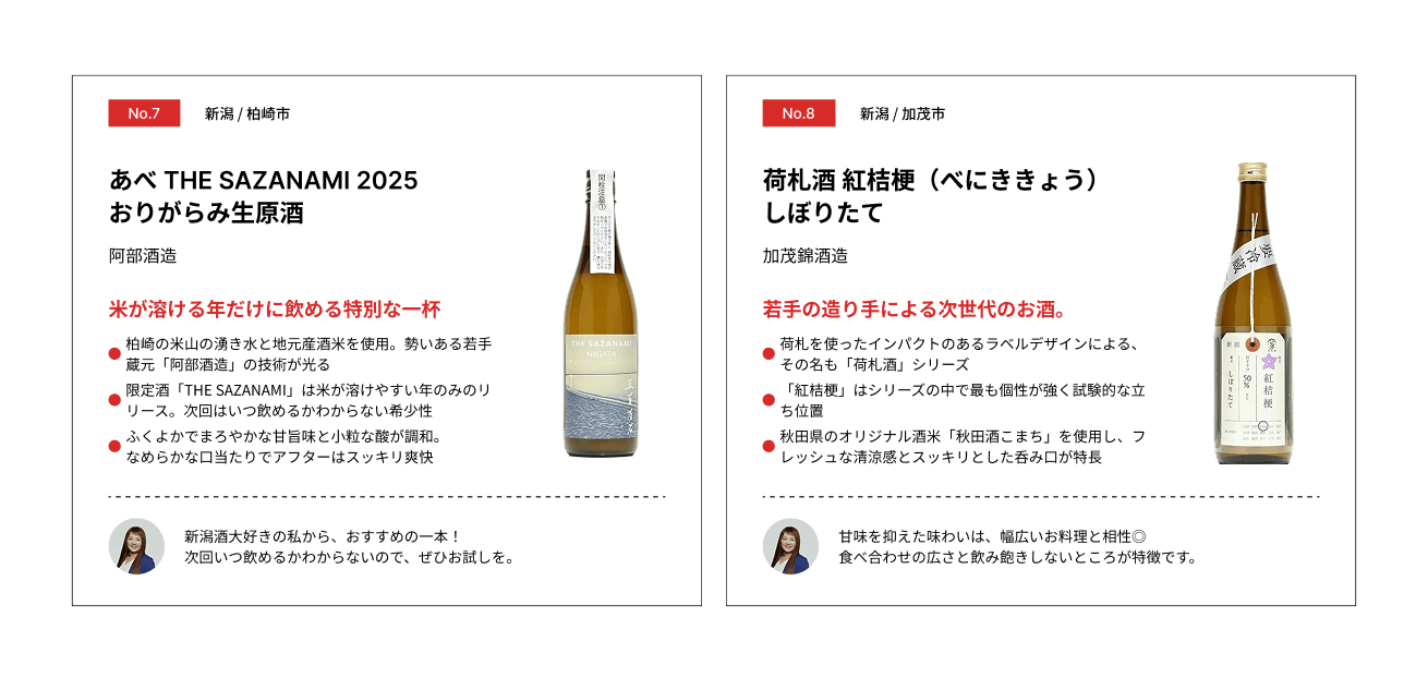 あべ THE SAZANAMI、荷札酒 紅桔梗(べにききょう)の紹介チラシ