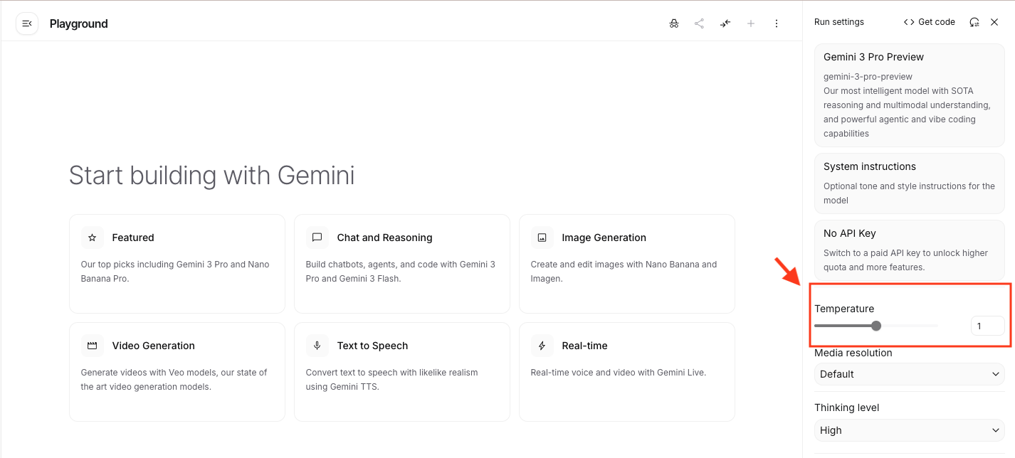 Temperatureの画面
