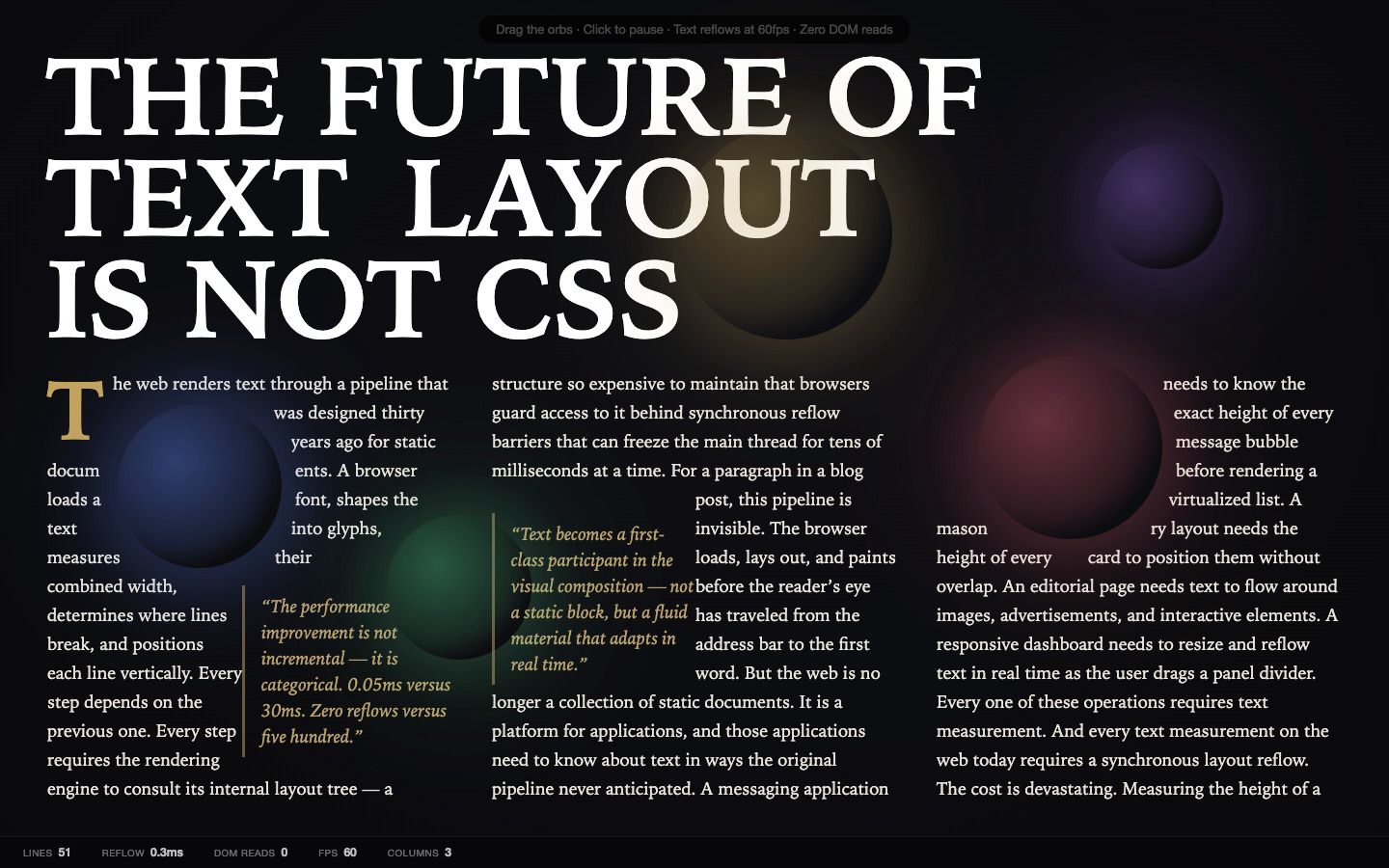 The Editorial Engine — Pretext Demos