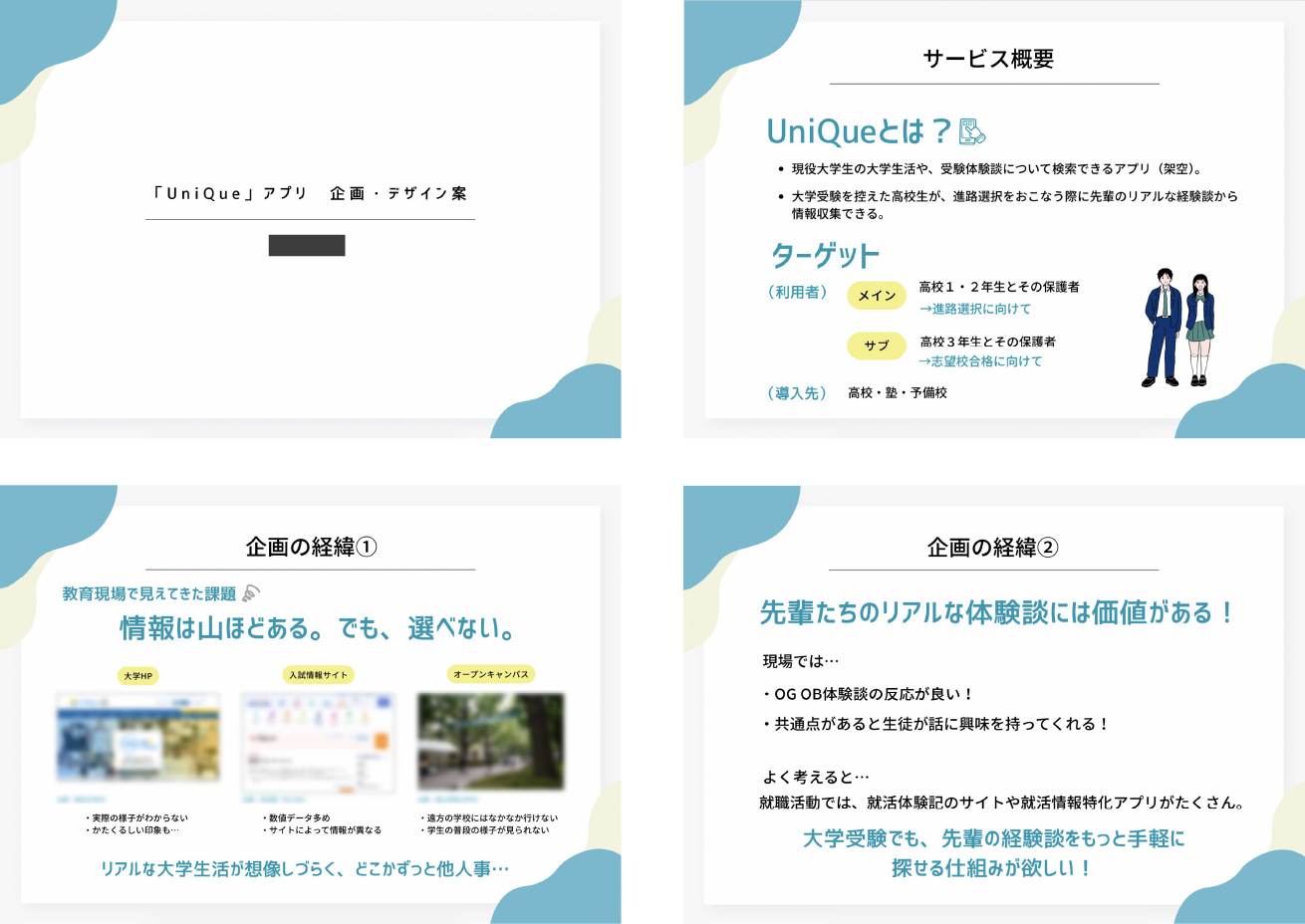 I.Nさんが作成した「UniQue」の企画書